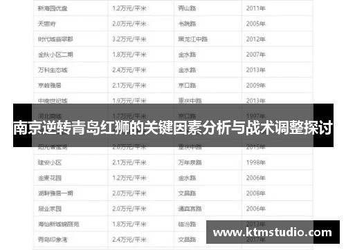 南京逆转青岛红狮的关键因素分析与战术调整探讨
