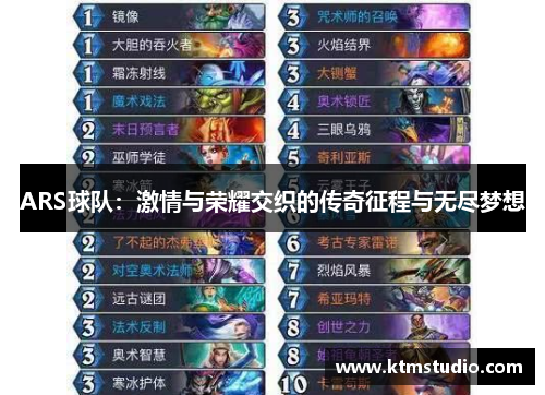 ARS球队：激情与荣耀交织的传奇征程与无尽梦想